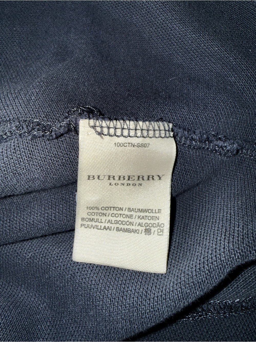 Burberry Navy Blue Polo with Signature Logo - Picture 5 of 5